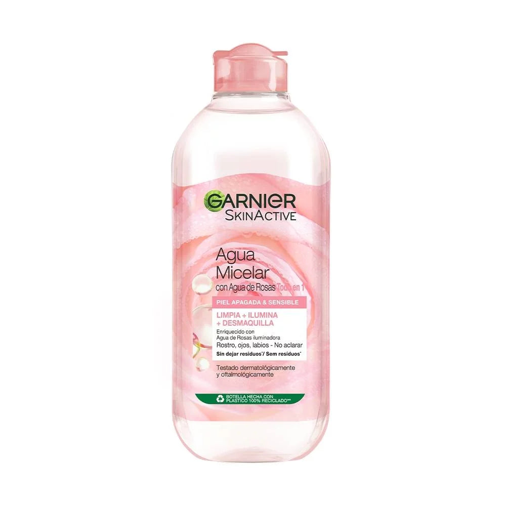 GARNIER AGUA MICELAR CON AGUA DE ROSAS  TODO EN 1