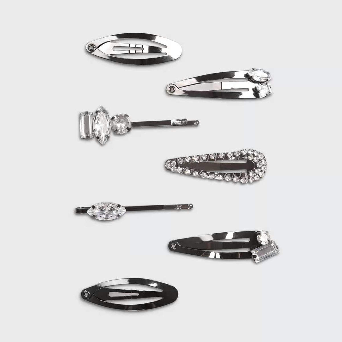 My Kitsch Micro Stackable Snap Clips 7pc set - Hematite