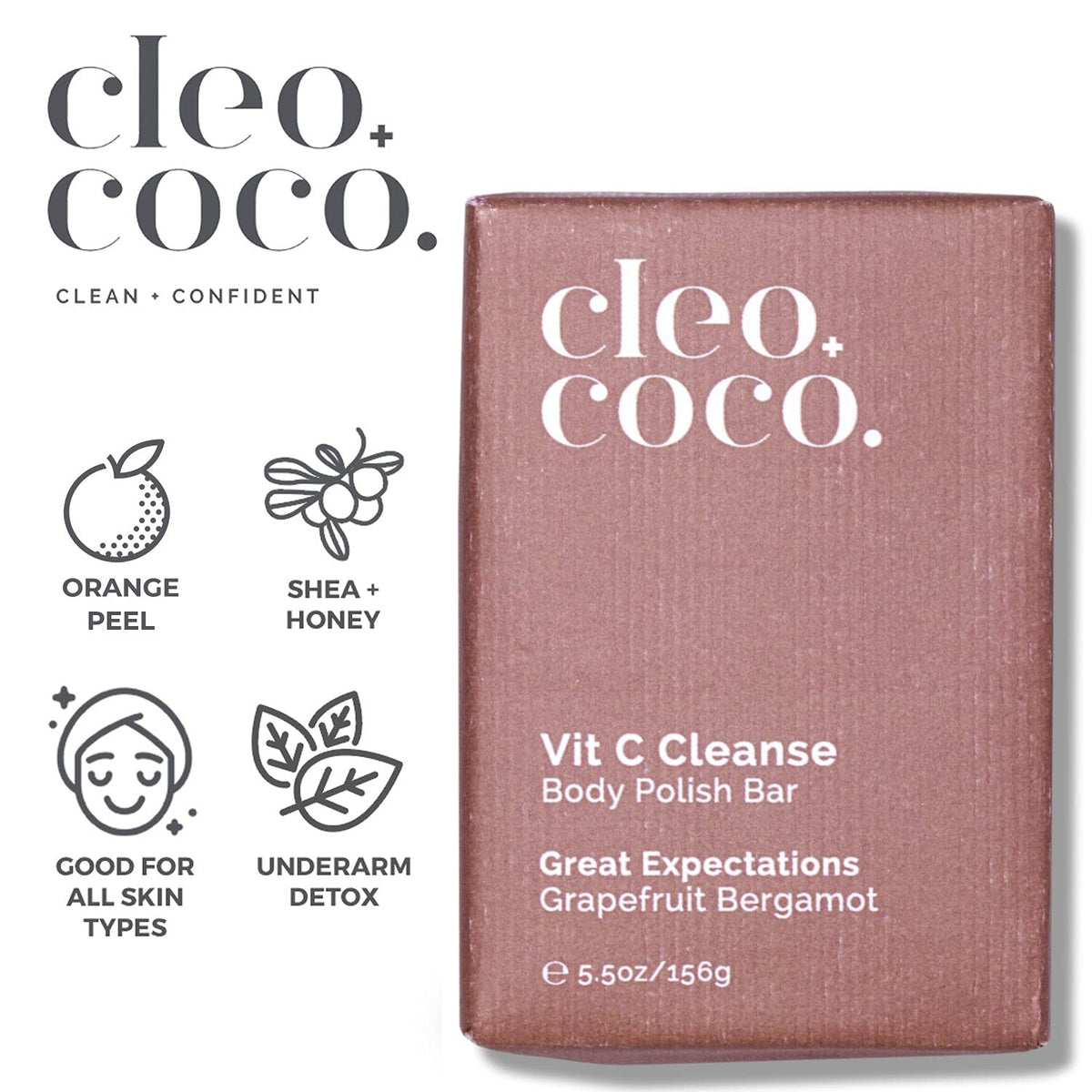 Cleo Coco Vit C Cleanse Body polish Bar