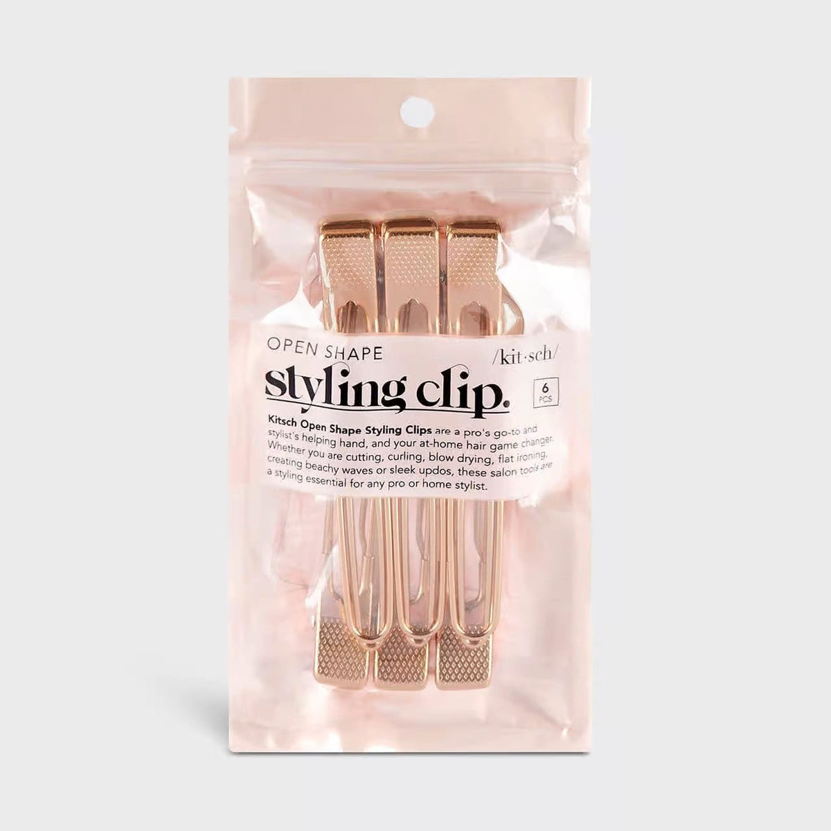 My Kitsch Open Shape Styling Clip 6pc (Gold)